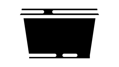 Lunch box plastic school glyph icon animation Stock Footage 326744993