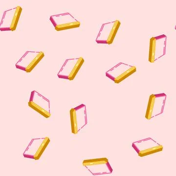 Lunch box plastic school isometric icon seamless pattern Stock Illustration