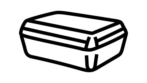 Lunch box plastic school line icon animation Stock Footage 326133813