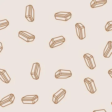 Lunch box plastic school line seamless pattern Stock Illustration