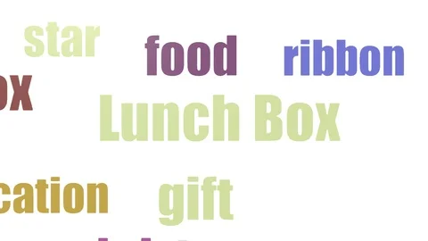 Lunch Box Tag Cloud Animated Isolated Stock Footage 107217310