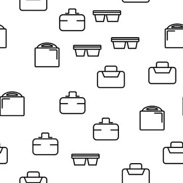 Lunch Box Vector Seamless Pattern Illustrazione stock