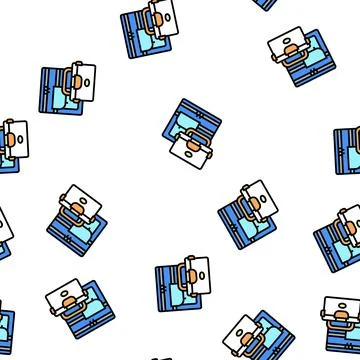 Lunch box vector seamless pattern Stock Illustration