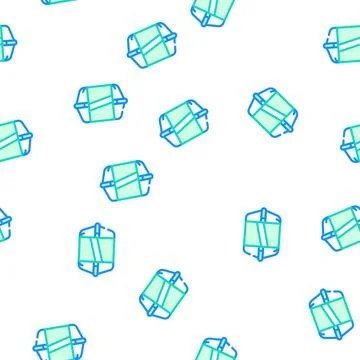 Lunch box vector seamless pattern flat Illustrazione stock