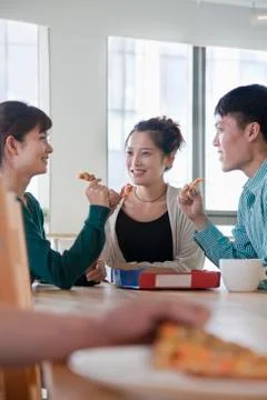 Lunch break in the office Stock Photos
