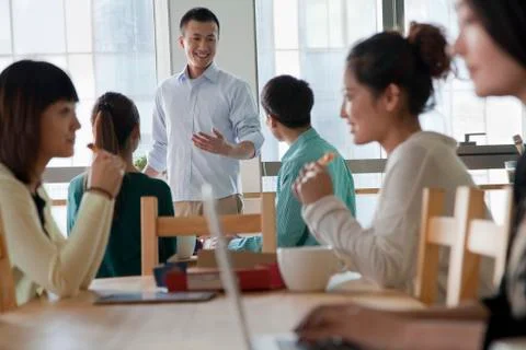 Lunch break in the office Stock Photos
