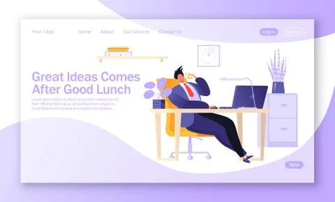 Lunch break at work. Stock Illustration