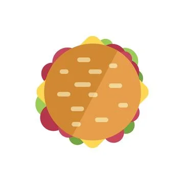 Lunch burger icon flat vector. Food dinner Stock Illustration