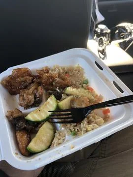 Lunch in a car Stock Photos