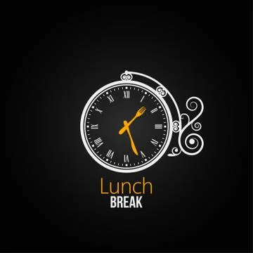 Lunch clock concept design background Stock Illustration