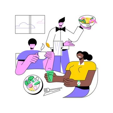 Lunch with colleagues isolated cartoon vector illustrations. Stock Illustration