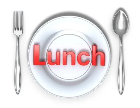 Lunch concept isolated on white Illustrazione stock