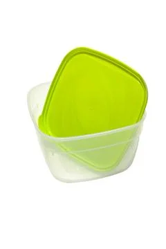 Lunch container, good for microwave warming. with green tight fit cover. is.. Stock Photos