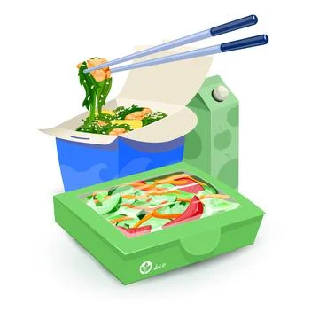 Lunch delivery to work Illustrazione stock