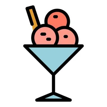 Lunch dessert icon vector flat Stock Illustration