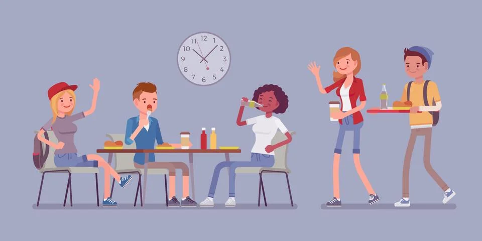 Lunch in dining room Stock Illustration