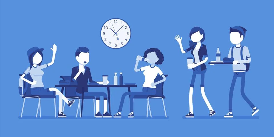 Lunch in dining room Stock Illustration