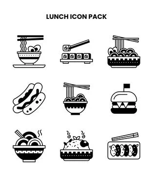 Lunch DuoTone Graphics Icons Pack Stock Illustration