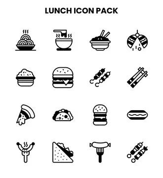 Lunch DuoTone UI Icons Pack Stock Illustration