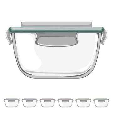 Lunch glass container cartoon vector graphic Stock Illustration