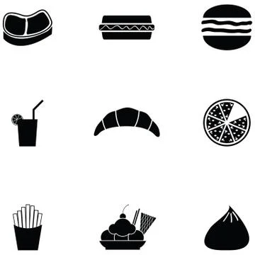 Lunch icon set Stock Illustration
