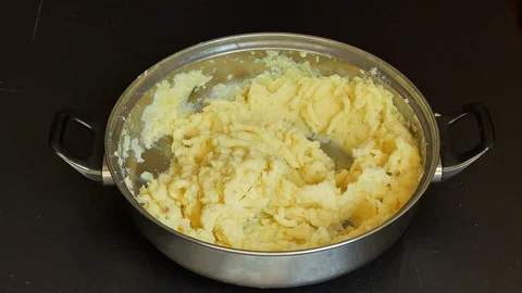 Lunch mashed potatoes. Stock Footage 106814740