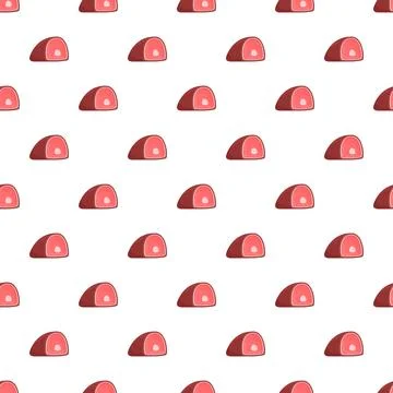 Lunch meat slices seamless pattern background Stock Illustration
