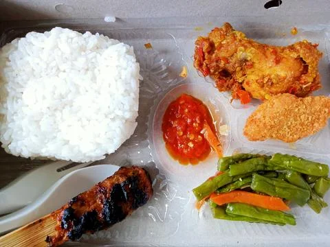 Lunch menu in a box Stock Photos