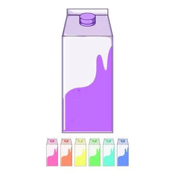 Lunch milk box cartoon vector graphic Stock Illustration