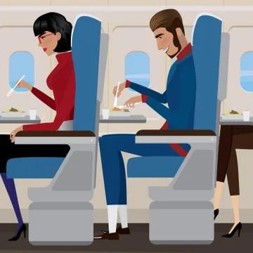 Lunch on the plane Illustrazione stock