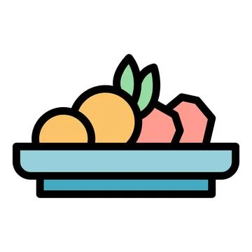 Lunch plate icon vector flat Stock Illustration
