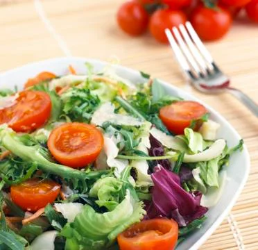 Lunch With Salad Foto stock