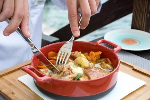 Lunch with soup Stock Photos