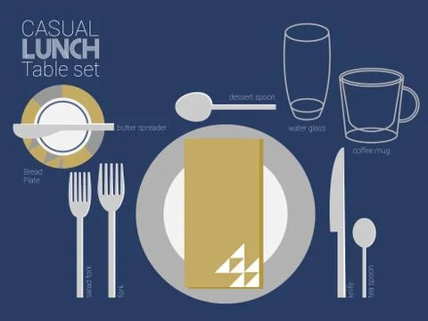 LUNCH TABLE SETTING Stock Illustration