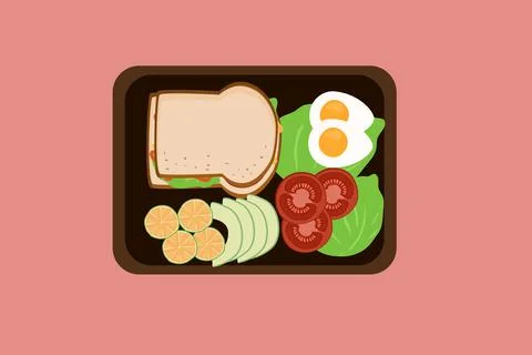 Lunch Time Background Vector Illustrazione stock
