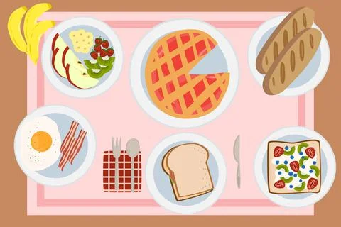 Lunch Time Background Vector Stock Illustration