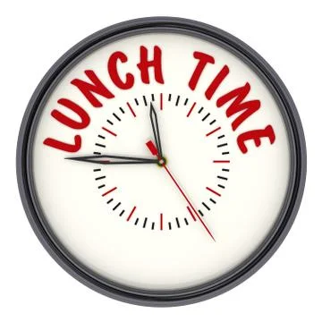 Lunch time. Clock with text Stock Illustration