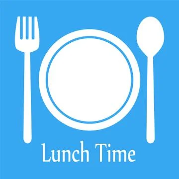 Lunch time design. Menu icon. Flat illustration, editable vector Stock Illustration