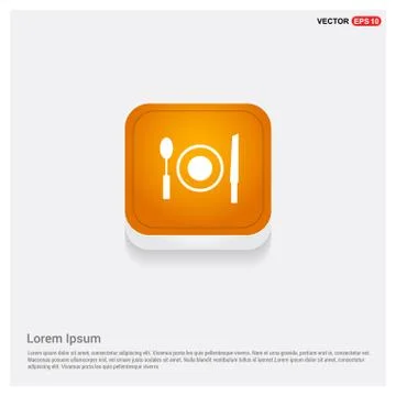 Lunch time icon Orange Abstract Web Button イラスト素材