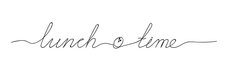 Lunch time lettering Stock Illustration