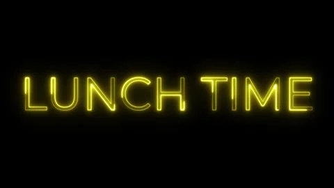 Lunch Time Neon Text Animation Stock Footage 318339038