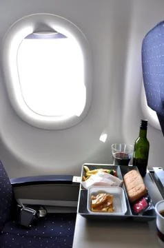 Lunch time in a plane 写真素材