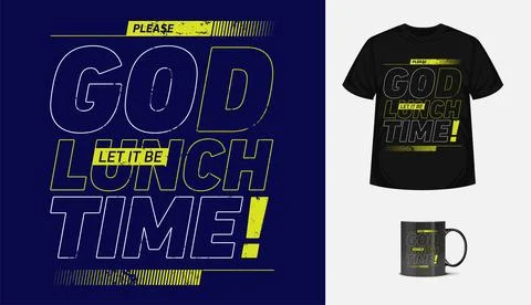 Lunch time quote typographic template Modern concept for t-shirt, poster Illustrazione stock