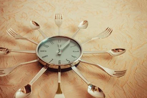 Lunch time, at the table! Stock Photos