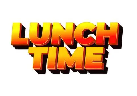 Lunch time text with bold colorful 3d style letters Illustrazione stock
