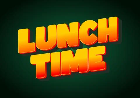 Lunch time. Text effect for restaurant advertising needs both online and of.. 스톡 일러스트