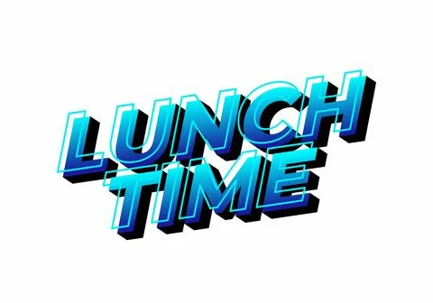 Lunch time. Text effect for restaurant advertising needs both online and of.. 스톡 일러스트