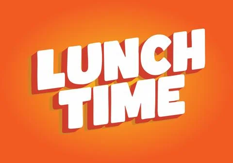 Lunch time. Text effect for restaurant advertising needs both online and of.. 스톡 일러스트