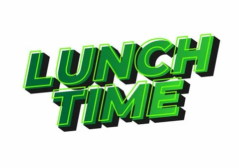 Lunch time. Text effect for restaurant advertising needs both online and of.. 스톡 일러스트