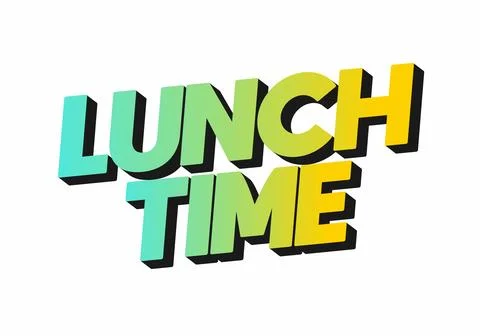 Lunch time. Text effect for restaurant advertising needs both online and of.. 스톡 일러스트